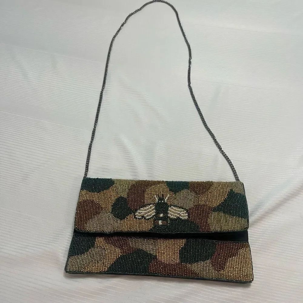 Shirdee Bee Beaded Purse Crossbody Handbag